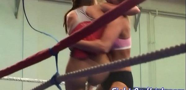  Faketit lezzie wrestling with roundass babe